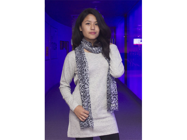 Leo Pard Printed Scarf